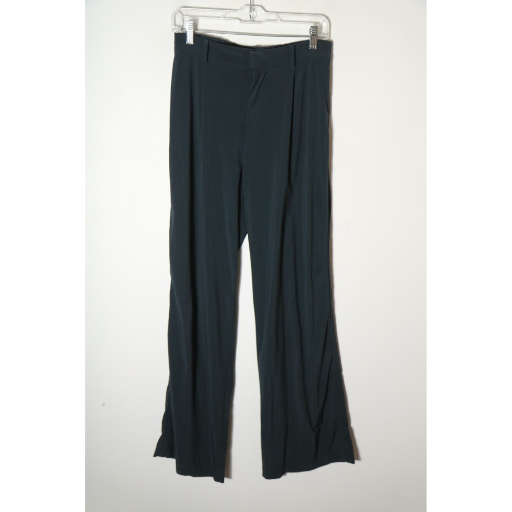 Vuori Villa Wide Leg Trouser Pants Womens Navy Blue High Rise Stretch Casual